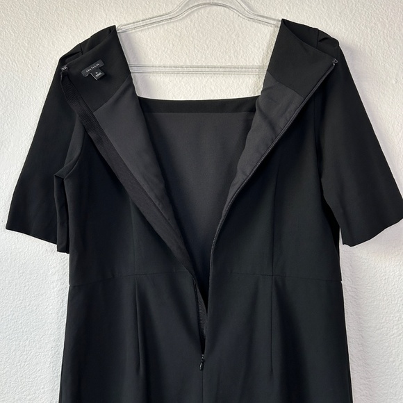 Ann Taylor size 14 square neck sheath dress black knee length career wear - Picture 9 of 10